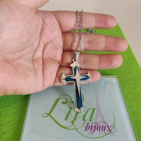 Cadena  Hombre Cruz Acero Inoxidable