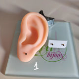 Arete dormilonas brillo en acero inoxidable