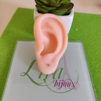 Arete dormilonas plateada bolita acero inoxidable