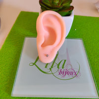Arete dormilonas plateada bolita acero inoxidable
