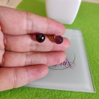 Arete acero inoxidable cristales morado