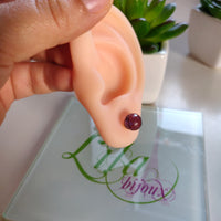 Arete acero inoxidable cristales morado