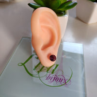 Arete acero inoxidable cristales morado
