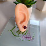 Arete acero inoxidable cristales morado