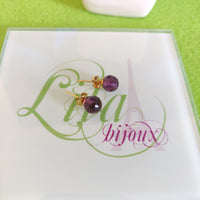 Arete acero inoxidable cristales morado