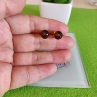 Arete acero inoxidable cristales marron