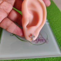 Arete Plateado cruz-59