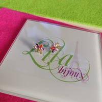 Arete Plateado flor colores-68