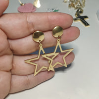 Arete dorado estrella larguito-181
