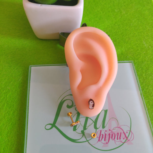 Arete acero rosquita Anna Elsa-215