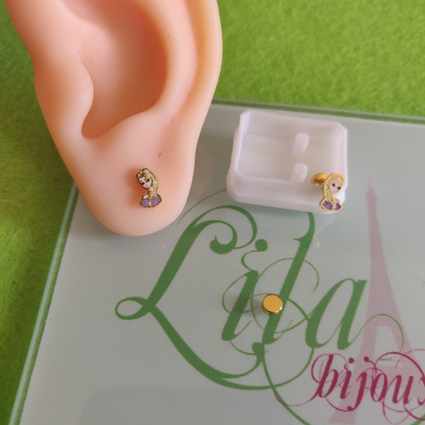 Arete acero rosquita Elsa-216