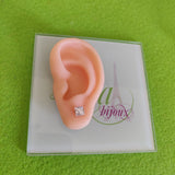 Aretes Dormilona brillo plata 925-43