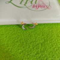 Aretes plata 925 Luna y estrella-82
