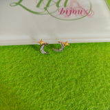 Aretes plata 925 Luna y estrella-82