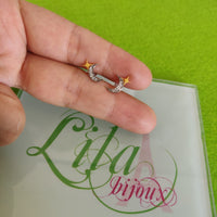 Aretes plata 925 Luna y estrella-82