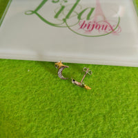 Aretes plata 925 Luna y estrella-82