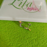 Aretes plata 925 Luna y estrella-82
