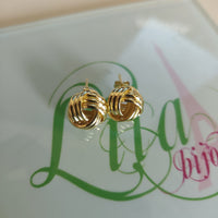 Aretes plata baño oro 14k-116B