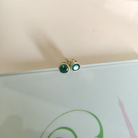 Aretes plata baño oro 14k verde-117B
