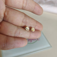 Aretes plata baño oro 14k sonrisa-123