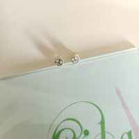 Aretes plata baño oro 14k sonrisa-123