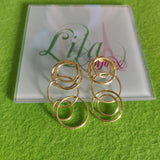 Aretes plata baño oro 14k largo-131