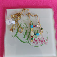 Cadena Oro Laminado Letra P Colores