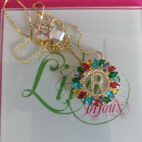 Cadena Oro Laminado Letra R Colores