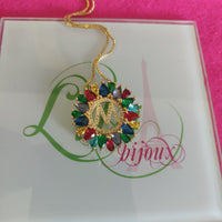 Cadena Oro Laminado Letra M Colores