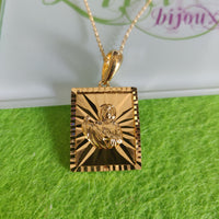 Cadena Oro Laminado Sagrado corazón de Jesús 18 capas de oro 14k-22