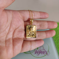 Cadena Oro Laminado Sagrado corazón de Jesús 18 capas de oro 14k-22