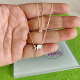 Cadena doble baño oro 14k elefante-29