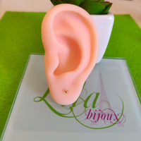 Arete dormilonas dorada bolita acero inoxidable