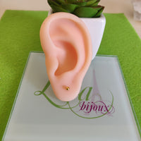 Arete dormilonas dorada bolita acero inoxidable