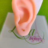 Arete dormilonas dorada bolita acero inoxidable