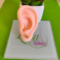 Arete dormilonas dorada bolita acero inoxidable