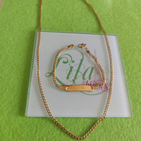 Set Cadena y guillo niño acero inoxidable dorado