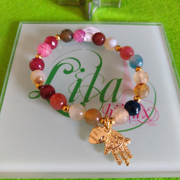 Pulsa en oro laminado y cristales modelo 9