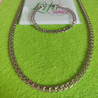 Set hombre cadena y guillo plateado modelo 2