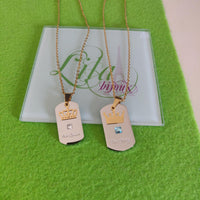 Cadena acero inoxidable rey y reyna king and queen