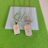 Cadena acero inoxidable rey y reyna king and queen