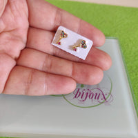 Arete llave colores dorado-53