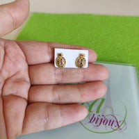 Arete dorado piña colores-45