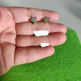 Aretes plata baño oro 14k estrella-124
