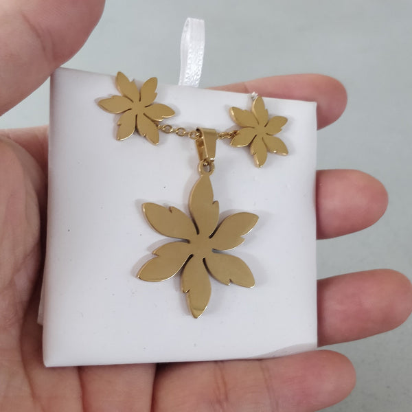 Set Cadena y arete flor - SET19