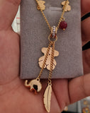 Set Cadena y arete tous dorado con elefante - SET24