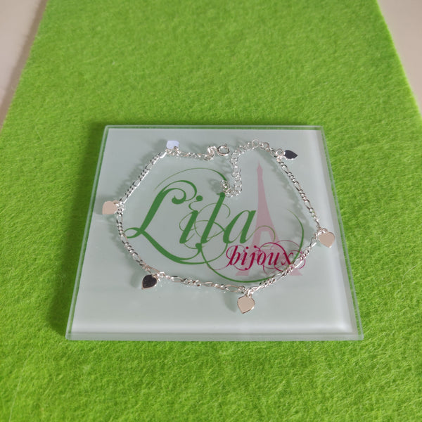 Tobillera plata 925 corazon
