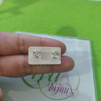 Arete dormilonas brillo en acero inoxidable
