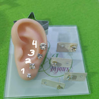Arete dormilonas brillo en acero inoxidable