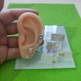 Arete dormilonas brillo en acero inoxidable
